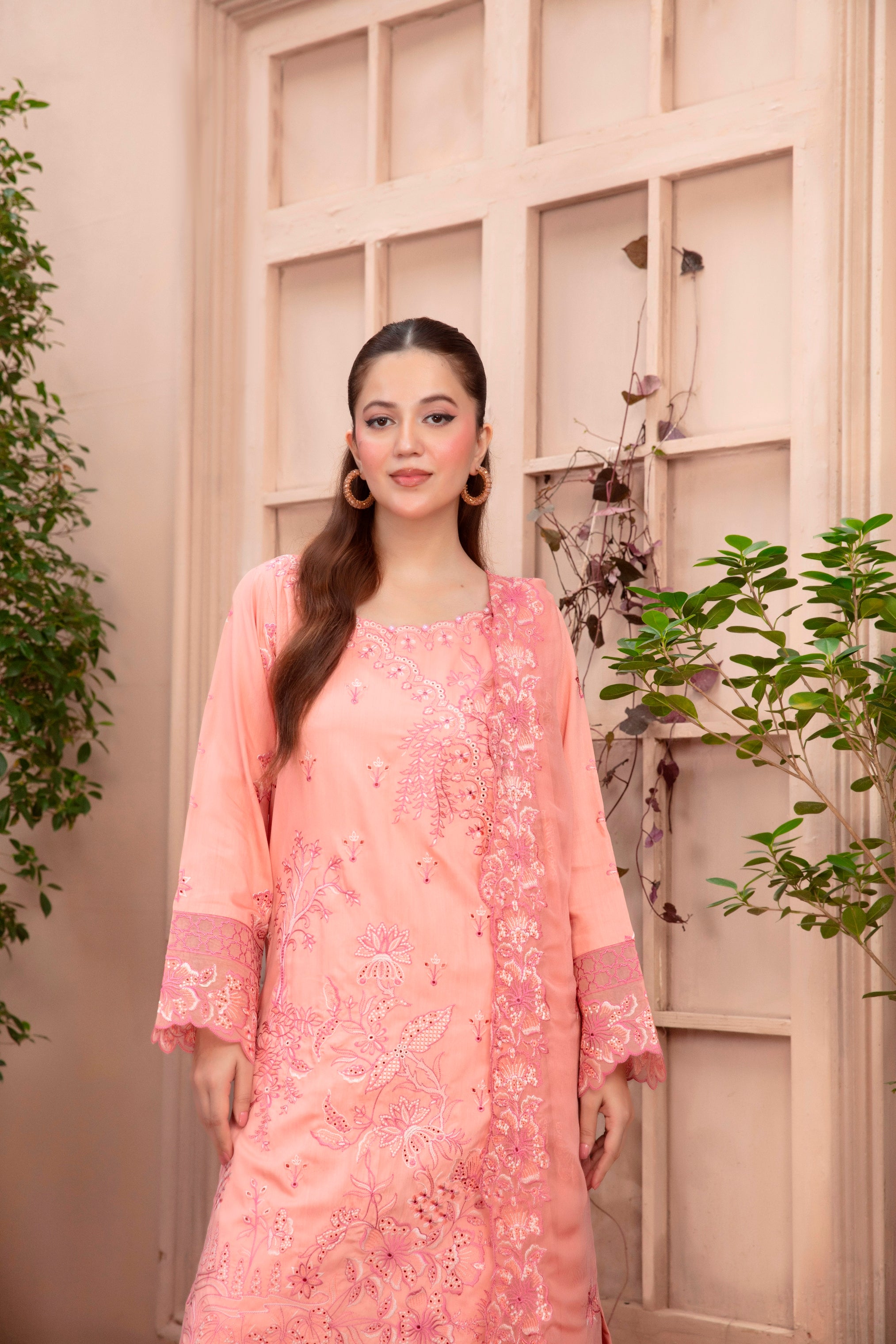 3-Pcs Luxury Embroidery Viscose Suit with Heavy Embroidery  Shirt Bamber Embroidery  Dupatta by Fiza Minahil (SN/1267)